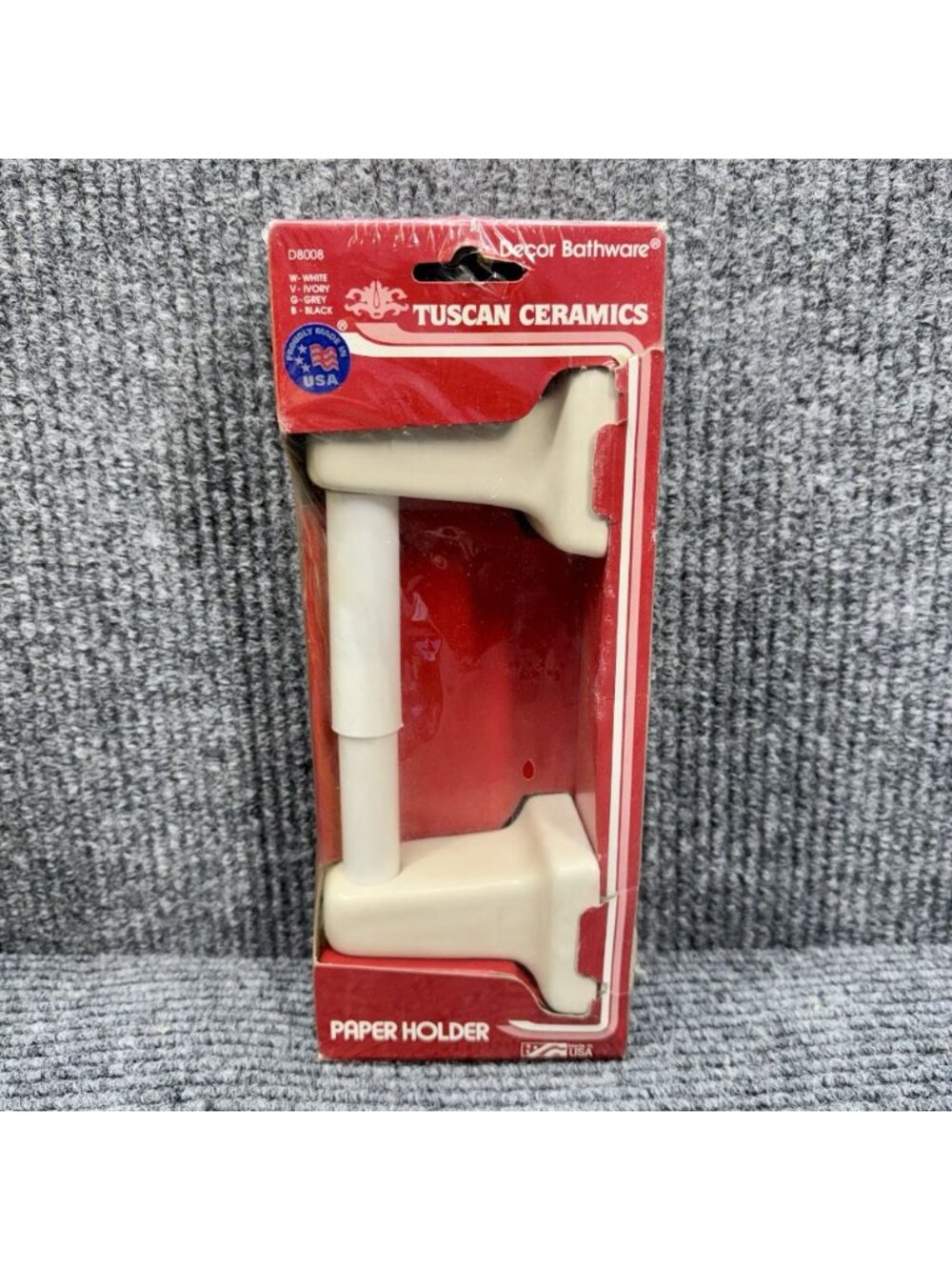 Vintage Ceramic Wall Mount Toilet Paper Holder Ivory Tuscan Ceramics D8008 NEW